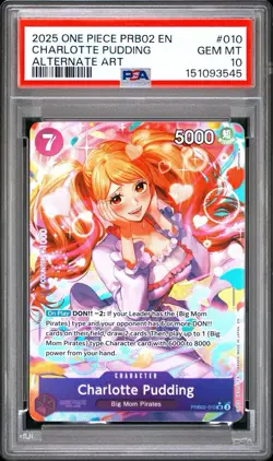 2025 One Piece Charlotte Pudding - PRB02-010 Alternate Art PSA 10 - Image 1