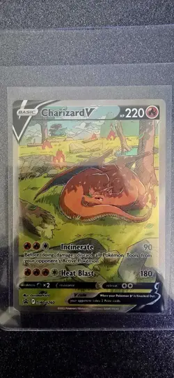 Pokemon TCG Charizard v SWSH260 Black Star Promo Full Art Holo Card NM Condition - Image 1