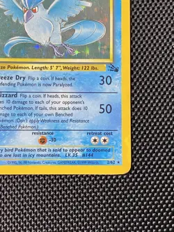Articuno Fossil 2/62 - Unlimited Holo Rare Card - Pokemon Card TCG - LP/MP - Image 5