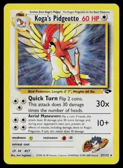 Pokemon Card Gym Challenge Koga's Pidgeotto 27/132 Unlimited Rare - Image 1
