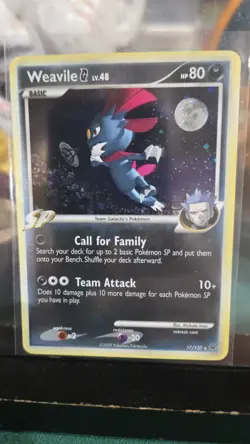 Weavile Team Galactic Pokemon TCG Platinum Holofoil Holo Card #17/127 - Image 3