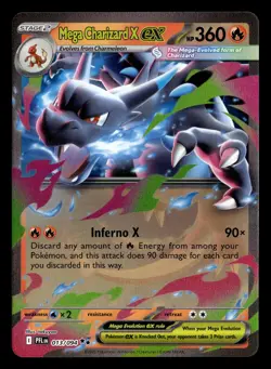 Mega Charizard X ex 013/094 Double Rare Phantasmal Flames Pokemon Card - Image 2