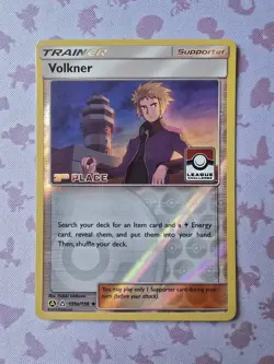 Volkner 135a/156 League Challenge 3rd Place S&M Ultra Prism Pokemon Card NM - Image 1