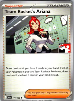 Team Rocket's Ariana 171/182 Prize Pack Series Cards NM - Image 1