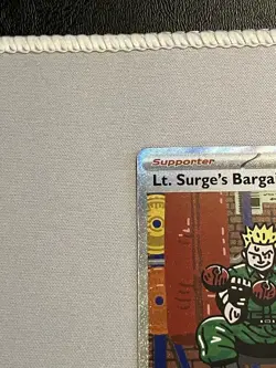 Pokemon TCG Card Mega Evolution Lt. Surge’s Bargain 185/132 NM Condition - Image 3