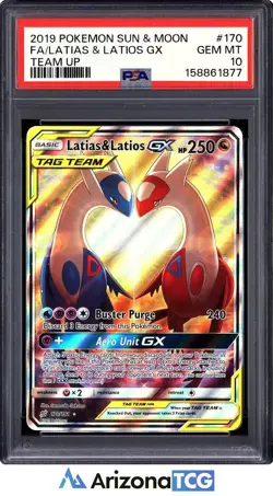 Pokemon 2019 Latias & Latios GX 170/181 Alt Art Team Up GEM MINT PSA 10 - Image 1