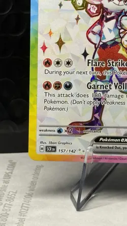 Pokemon TCG Cinderace EX Full Art Ultra Rare Rainbow Holo 157/142 - Image 4