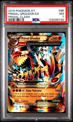 PSA 7 Near MINT 2015 POKEMON XY PRIMAL CLASH 86 PRIMAL GROUDON EX Holo Card - Image 1