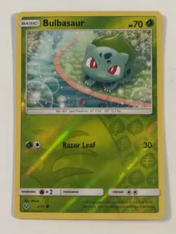 Pokemon Shining Legends Bulbasaur 1/73 Reverse Holo Card LP - Image 1
