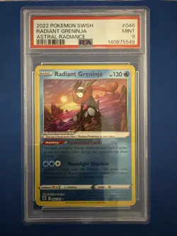 Pokemon TCG Radiant Greninja Sword & Shield Astral Radiance Holo 046/189 PSA 9 - Image 2
