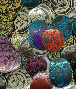 Pokemon TCG Official Lot of 100 METALLIC COINS *THERE ARE DUPLICATES * - Image 1
