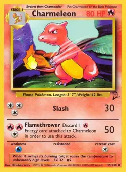 Pokemon TCG - Charmeleon - 35/130 - Uncommon - Base Set 2 [Lightly Played] - Image 1