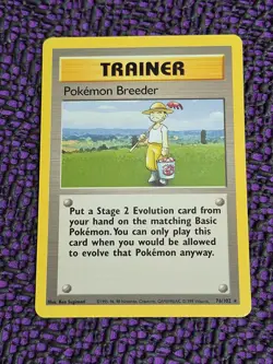 Pokemon Breeder 76/102 WotC Base Set Unlimited Rare NM - Image 1