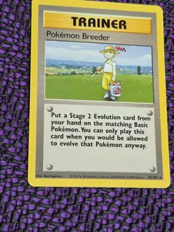 Pokemon Breeder 76/102 WotC Base Set Unlimited Rare NM - Image 5