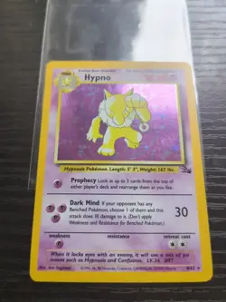 Pokemon TCG Hypno Fossil 8/62 Unlimited Holo Rare LP - Image 1