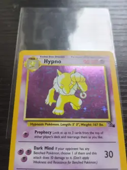 Pokemon TCG Hypno Fossil 8/62 Unlimited Holo Rare LP - Image 2