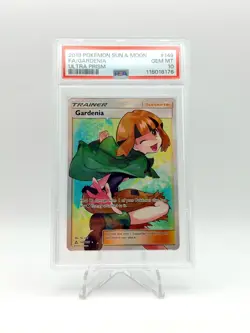 2018 POKEMON ULTRA PRISM ULTRA RARE FULL ART TRAINER GARDENIA 149/156 PSA 10 - Image 1