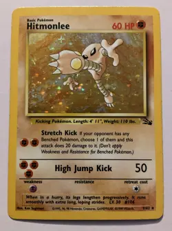 Hitmonlee 7/62 Holo Rare Fossil 1999 Pokemon - Image 1