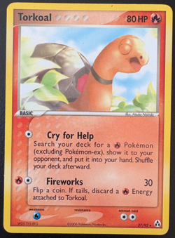 Pokemon TCG Torkoal 27/92 Rare Legend Maker LP - Image 1
