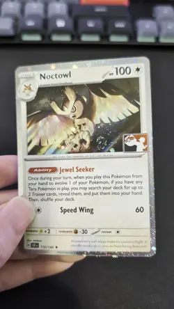 🌀2 SWIRLS🌀 Noctowl 115/142 SCR - Cosmos Holo Play! Stamped Pokemon Prize Pack - Image 2