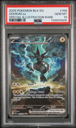 PSA 10 GEM MT 2025 POKEMON BLK EN ZEKROM ex #166 SPECIAL ILLUSTRATION RARE - Image 1