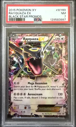 2015 Pokemon XY Rayquaza EX #XY69 Black Star Promo PSA 7 - Image 1