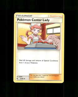 Pokemon Center Lady 64/68 Uncommon Hidden Fates Pokemon Near Mint - Image 1