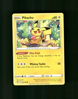 Pikachu 052/196 Common Lost Origin Pokemon Near Mint - Image 1
