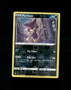 Purrloin 106/189 Common Darkness Ablaze Pokemon Reverse Holo Near Mint - Image 1