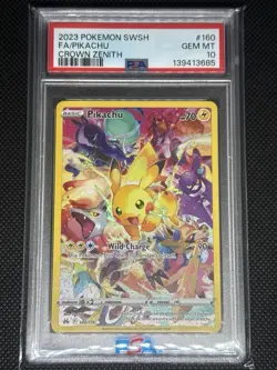 Pokemon TCG Pikachu 160/159 Crown Zenith PSA 10 - Image 1
