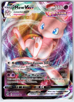 Mew VMAX 114/264 Holo VMAX Rare Fusion Strike Pokemon Holo Near Mint - Image 1