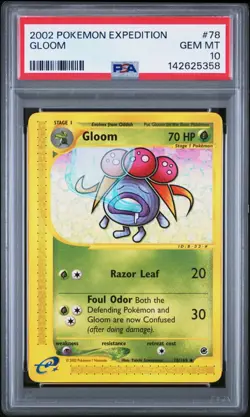 2002 POKEMON EXPEDITION #78 GLOOM PSA 10 NEW CERT! POP 48 - Image 1
