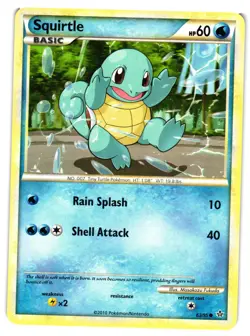 Pokemon TCG Squirtle HSUnleashed 63/95 Regular Common VLP - Image 1