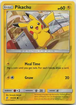 Pikachu 55/236 Common Unified Minds Pokemon Reverse Holo Near Mint - Image 1