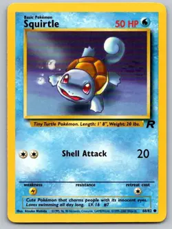 Squirtle 68/82 Common Team Rocket Pokemon Unlimited Lightly Played - Image 1
