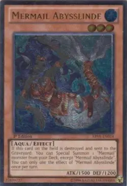 Yugioh! LP Mermail Abysslinde - ABYR-EN014 - Ultimate Rare - 1st Edition Lightly - Image 1