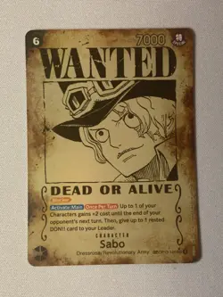 SABO Wanted Poster OP13-120 (SEC) Special Rare English One Piece Card NM/M - Image 1