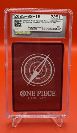 2022 ONE PIECE JAPANESE PREMIUM COLLECTION 25TH ANNIVERSARY RORONOA ZORO CGC 10 - Image 2