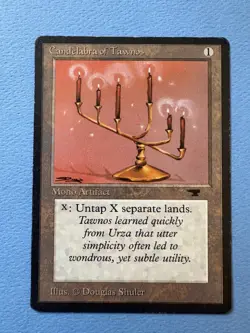 MTG Antiquities Edition, Candelabra of Tawnos! 1994 Vintage Magic. Ink on edge. - Image 1