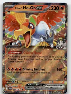 ETHAN'S HO-OH EX 039/182 DOUBLE RARE DESTINED RIVALS POKEMON NEAR MINT - Image 2
