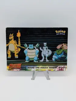 Round One Equals Defeat #26 TOPPS Black Mewtwo Strikes Back Pokemon - Image 1