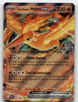 TEAM ROCKET'S MOLTRES EX 031/182 DOUBLE RARE DESTINED RIVALS POKEMON NEAR MINT - Image 2