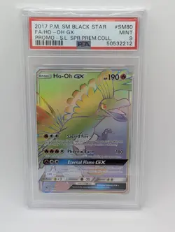 PSA 9 Pokemon Ho-Oh GX #SM80 Black Star Promo Shining Legends Pokemon - Image 1