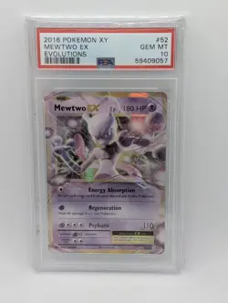 PSA 10 Pokemon Mewtwo EX 52/108 XY Evolutions 2016 - Image 1