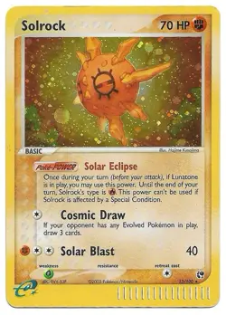 Solrock 13/100 2003 Pokemon EX Sandstorm Holo *Creased - Image 1