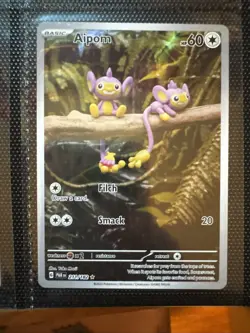 Pokemon Aipom Illustration Rare SV04: Paradox Rift 211/182 NM - Image 1