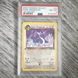 WotC 2000 Team Rocket Dark Dragonair 33/82 1st Edition PSA 8 English Pokemon TCG - Image 1