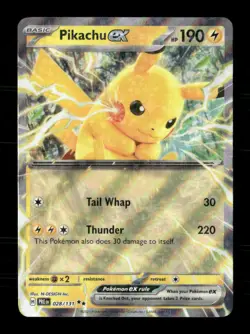 Pikachu ex 028/131 Prismatic Evolutions NM/M Pokemon - Image 1