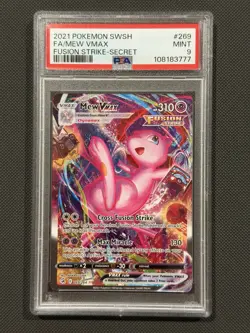 Pokemon TCG Mew VMAX Alt Art Holo Secret Rare Fusion Strike PSA 9 269/264 - Image 1