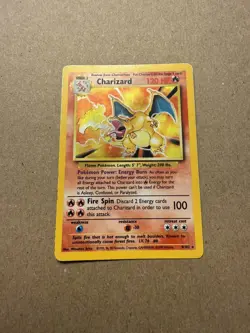 Pokemon TCG Charizard MP Base Set Holo 4/102 Unlimited English 1999 - Image 1